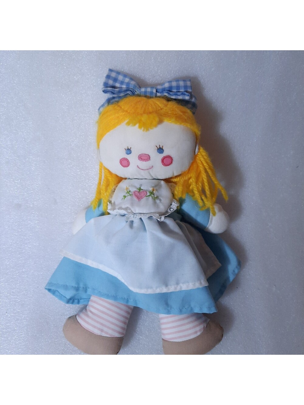 House of Hatten rag baby doll plush girl yellow yarn Hair blue Goldilocks